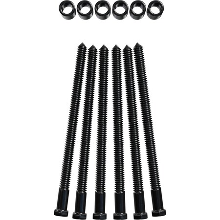 Ekena Millwork Premium 1 1/4" Barn Door Flat Track Extension Hardware for 1 3/8" Door, Black GB60013EXXBL